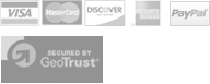 Avid RC accepts Visa, Mastercard, Discover, and American Express with GeoTrust providing the encrypted secure RSA (1024 bits) connection.