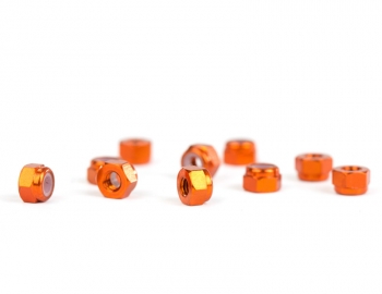 M3 Orange Aluminum Locknut | 10 Pack