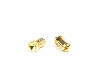 Gold Battery Bullets (2) | Low Profile | 4mm