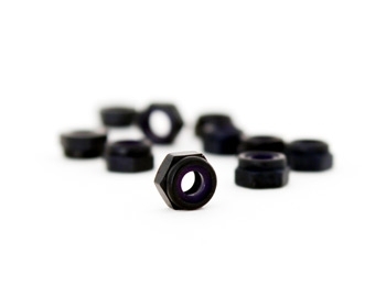 4-40 x 3/16" Black Aluminum Nut | 10 pack